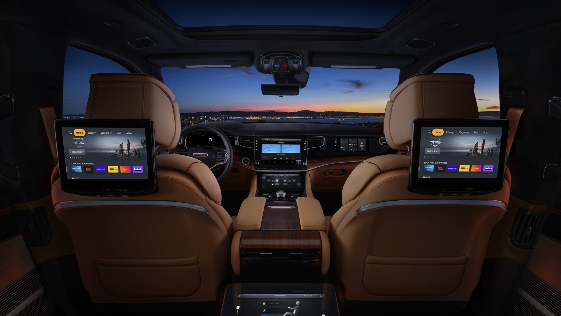 Passengers can enjoy Amazon Fire TV Built-in, featuring touchscreen displays, Alexa, and access to hundreds of thousands of movies, TV shows, and apps. Passengers can watch their favorite independently while listening through headphones, or the whole family can tune in through the vehicle's audio system. With Amazon Fire TV Built-in, parents also have access to Amazon Kids+ for a worry-free experience that ensures younger passengers enjoy age-appropriate content.