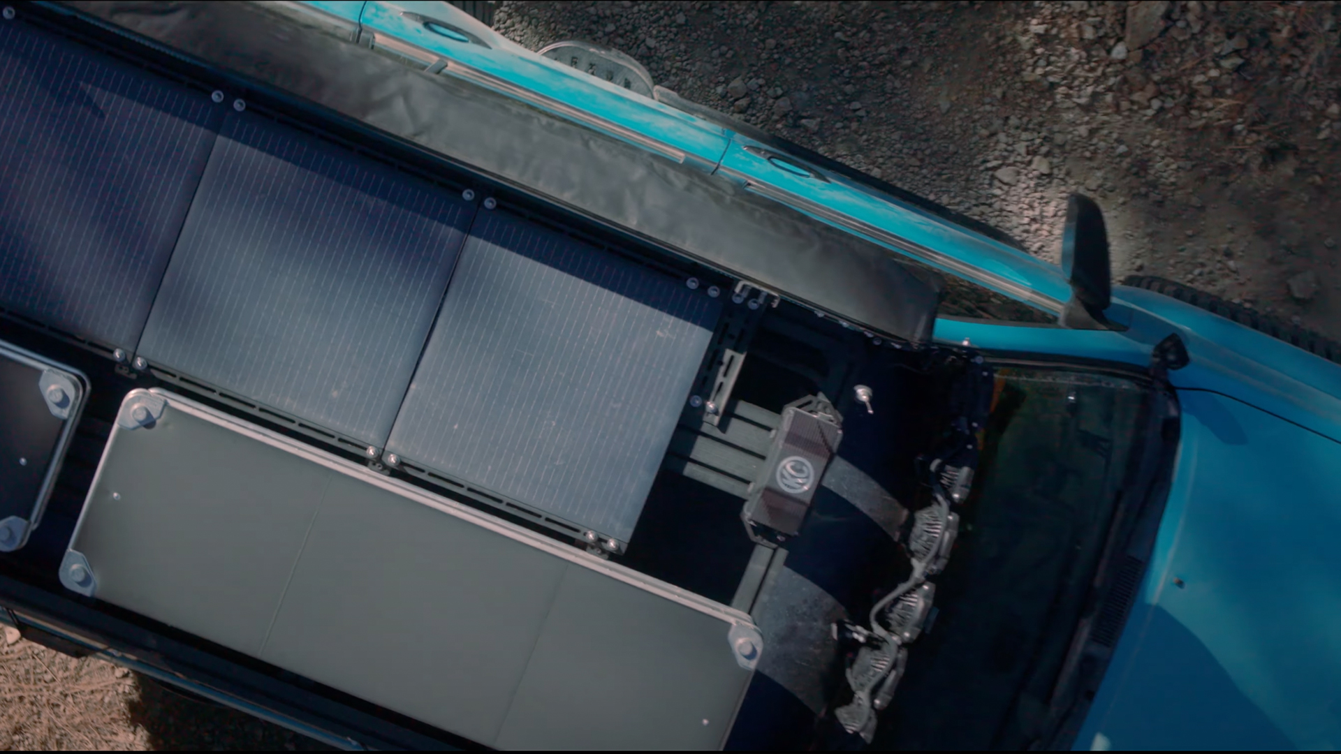 Detail view of KC Hilites Platform One roof rack.